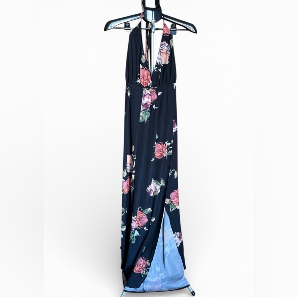 Showpo Designed in Australia Floral Maxi Halter Dress with Slit - Picture 6 of 8